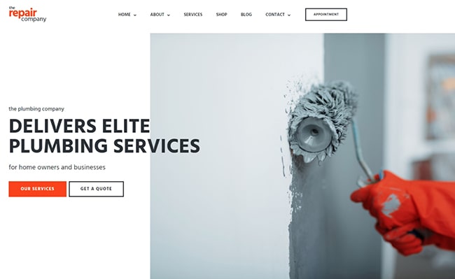 Mẫu web giới thiệu công ty cung cấp dv sửa chữa